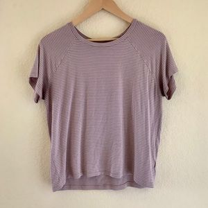 Blush Pink & White Tripped American Eagle Top!